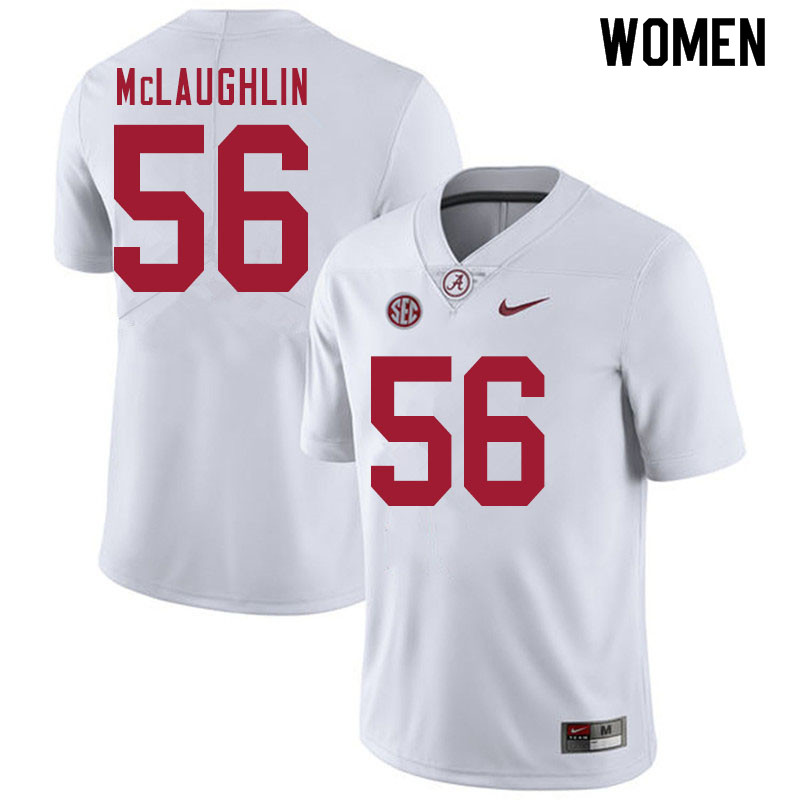 Women #56 Seth McLaughlin Alabama White Tide College Football Jerseys Sale-White